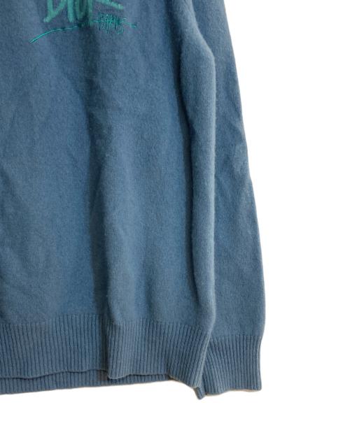 Christian Dior（クリスチャン ディオール）Christian Dior (クリスチャン ディオール) ロゴカシミヤニット スカイブルー サイズ:Ｌの古着・服飾アイテム