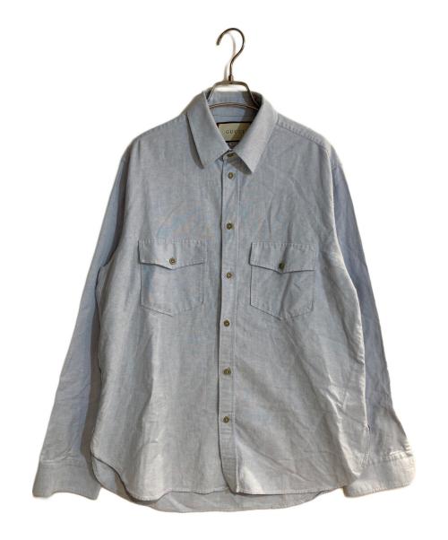GUCCI（グッチ）GUCCI (グッチ) カッターシャツ スカイブルー サイズ:４8の古着・服飾アイテム