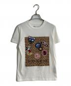 DISNEY×COACHディズニー×コーチ）の古着「ワッペンデザインtシャツ」｜ホワイト