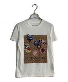 DISNEY×COACH（ディズニー×コーチ）の古着「ワッペンデザインtシャツ」｜ホワイト