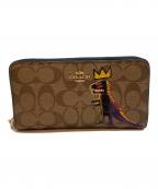 COACH×JEAN-MICHELコーチ×ジャン・ミッシェル）の古着「BASQUIAT ROUND ZIP LONG WALLET」｜ブラウン