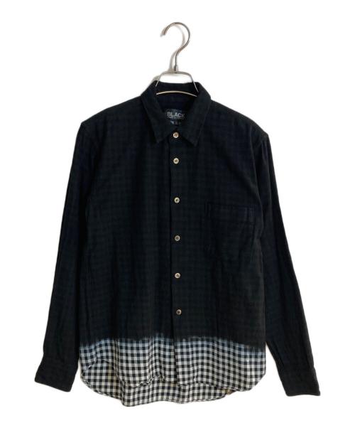 BLACK COMME des GARCONS（ブラックコムデギャルソン）BLACK COMME des GARCONS (ブラックコムデギャルソン) グラデーション加工チェックシャツ ブラック サイズ:Sの古着・服飾アイテム