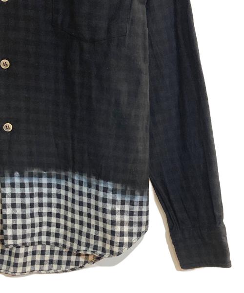 BLACK COMME des GARCONS（ブラックコムデギャルソン）BLACK COMME des GARCONS (ブラックコムデギャルソン) グラデーション加工チェックシャツ ブラック サイズ:Sの古着・服飾アイテム