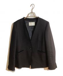 BALLSEY（ボールジィ）の古着「グラニーツイード Vカラージャケット」｜ブラック