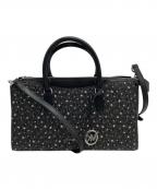 MICHAEL KORSマイケル・コース）の古着「ARDEN トップジップ サッチェル ミディアム - MKシグネチャー」｜ブラック