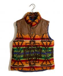 RALPH LAUREN（ラルフローレン）の古着「ネイティブ柄ダウンベスト」｜ブラウン