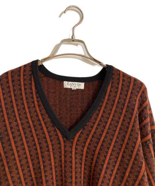 LANVIN（ランバン）LANVIN (ランバン) オーバーサイズカシミヤVネックニット ブラック サイズ:Mの古着・服飾アイテム