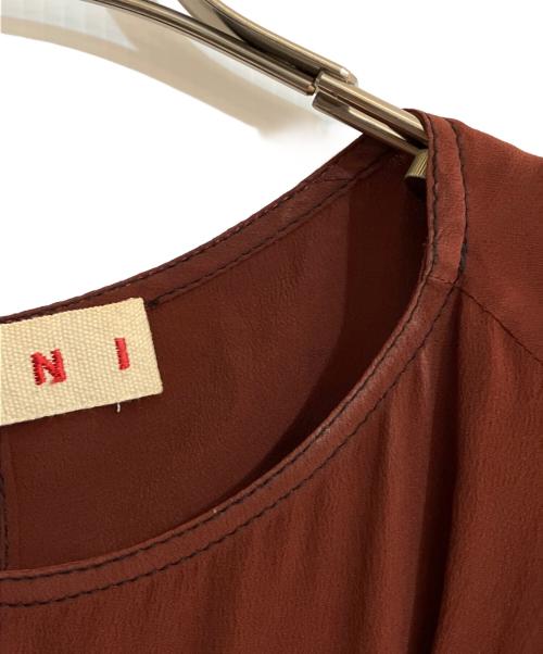 MARNI（マルニ）MARNI (マルニ) フロントボタンデザインノースリーブワンピース ブラウン サイズ:Ｌの古着・服飾アイテム