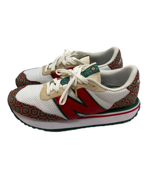 NEW BALANCE（ニューバランス）NEW BALANCE (ニューバランス) CASABLANCA (カサブランカ) スニーカー ホワイト×レッド サイズ:27の古着・服飾アイテム