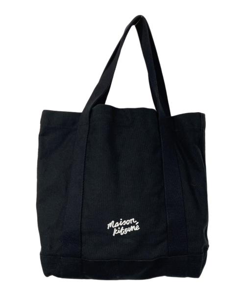 maison kitsune（メゾンキツネ）maison kitsune (メゾンキツネ) 24SSフォックスヘッドプリントハンドバッグ ブラックの古着・服飾アイテム