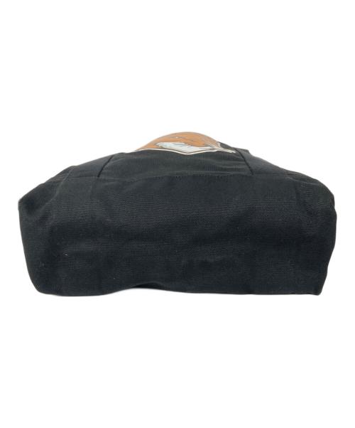 maison kitsune（メゾンキツネ）maison kitsune (メゾンキツネ) 24SSフォックスヘッドプリントハンドバッグ ブラックの古着・服飾アイテム