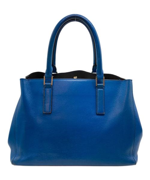 ANYA HINDMARCH（アニヤ・ハインドマーチ）ANYA HINDMARCH (アニヤ・ハインドマーチ) レザーハンドバッグ ブルーの古着・服飾アイテム