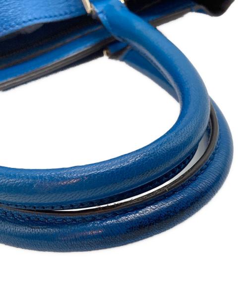 ANYA HINDMARCH（アニヤ・ハインドマーチ）ANYA HINDMARCH (アニヤ・ハインドマーチ) レザーハンドバッグ ブルーの古着・服飾アイテム