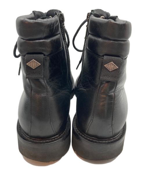 W.H（ダブルエイチ）W.H (ダブルエイチ) フンシャルカーフ コンバットブーツ オール丸管モデル ブラック サイズ:8の古着・服飾アイテム