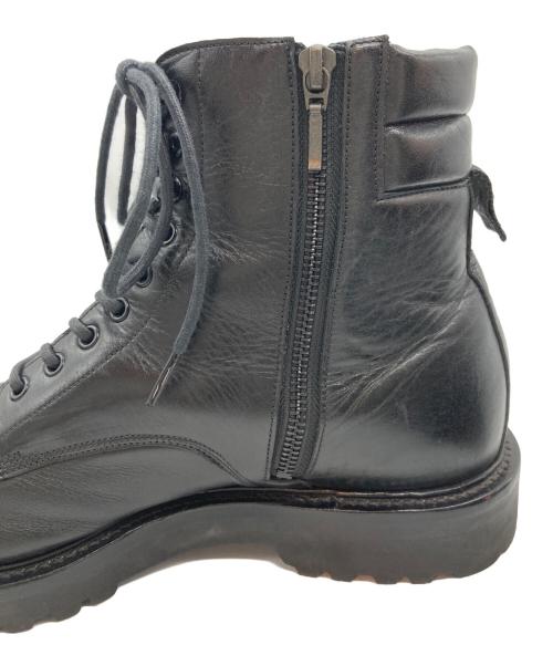 W.H（ダブルエイチ）W.H (ダブルエイチ) フンシャルカーフ コンバットブーツ オール丸管モデル ブラック サイズ:8の古着・服飾アイテム