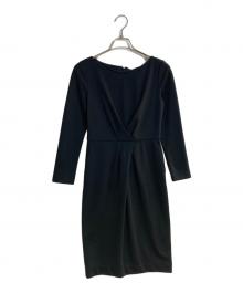 Pinky & Dianne（ピンキーアンドダイアン）の古着「クロスタックジャージワンピース」｜ブラック