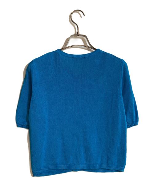 allureville（アルアバイル）allureville (アルアバイル) ハイゲージペーパーヤーンカーディガン ブルー サイズ:2の古着・服飾アイテム