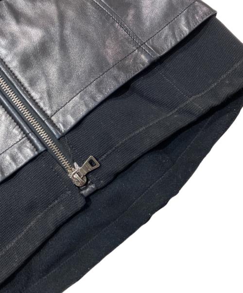 PRADA SPORTS（プラダスポーツ）PRADA SPORTS (プラダスポーツ) レザーウール切替ダブルジップジャケット ブラック サイズ:42の古着・服飾アイテム