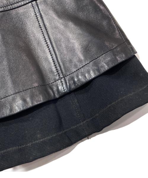 PRADA SPORTS（プラダスポーツ）PRADA SPORTS (プラダスポーツ) レザーウール切替ダブルジップジャケット ブラック サイズ:42の古着・服飾アイテム