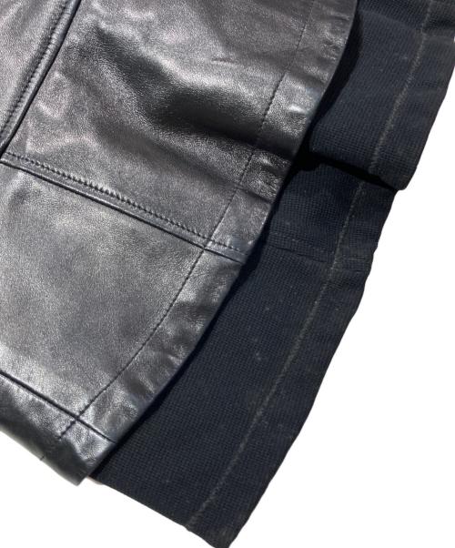 PRADA SPORTS（プラダスポーツ）PRADA SPORTS (プラダスポーツ) レザーウール切替ダブルジップジャケット ブラック サイズ:42の古着・服飾アイテム