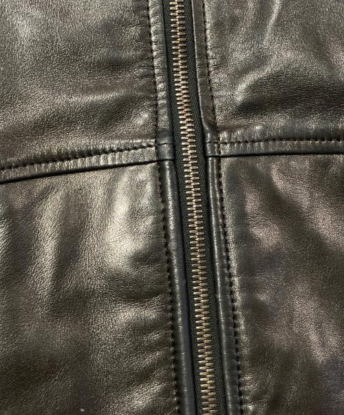PRADA SPORTS（プラダスポーツ）PRADA SPORTS (プラダスポーツ) レザーウール切替ダブルジップジャケット ブラック サイズ:42の古着・服飾アイテム