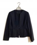 ANAYIアナイ）の古着「ウールツイルジャージペプラムジャケット」｜ネイビー