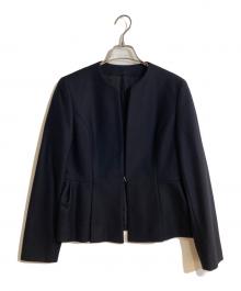 ANAYI（アナイ）の古着「ウールツイルジャージペプラムジャケット」｜ネイビー
