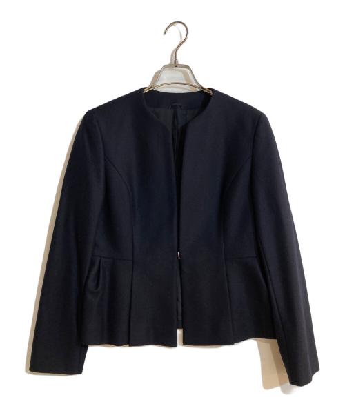 ANAYI（アナイ）ANAYI (アナイ) ウールツイルジャージペプラムジャケット ネイビー サイズ:Mの古着・服飾アイテム