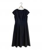 ANAYIアナイ）の古着「ウールツイルジャージフレアワンピース」｜ネイビー