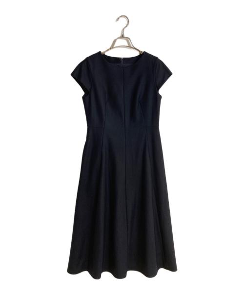 ANAYI（アナイ）ANAYI (アナイ) ウールツイルジャージフレアワンピース ネイビー サイズ:Mの古着・服飾アイテム