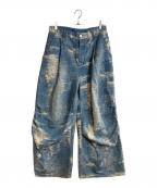 TAAKKターク）の古着「25AW デザイントラウザーズ ジャガードデニムパンツ」｜インディゴ(ブリーチインディゴ)