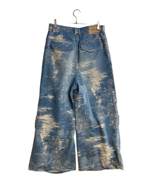 TAAKK（ターク）TAAKK (ターク) 25AW デザイントラウザーズ ジャガードデニムパンツ インディゴ(ブリーチインディゴ) サイズ:２の古着・服飾アイテム