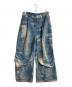 TAAKK（ターク）の古着「25AW デザイントラウザーズ ジャガードデニムパンツ」｜インディゴ(ブリーチインディゴ)