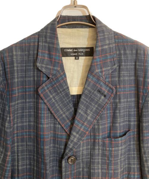 COMME des GARCONS HOMME PLUS（コムデギャルソンオムプリュス）COMME des GARCONS HOMME PLUS (コムデギャルソンオムプリュス) 97SS チェックテーラードジャケット グレー サイズ:Mの古着・服飾アイテム