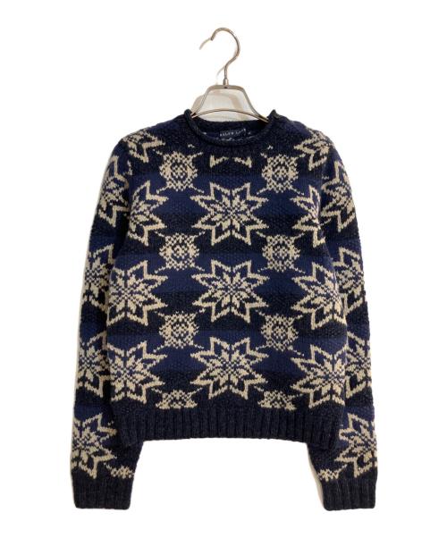 RALPH LAUREN（ラルフローレン）RALPH LAUREN (ラルフローレン) アンゴラシルク混スノーフレークセーター ネイビー サイズ:Mの古着・服飾アイテム