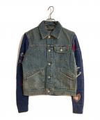 RALPH LAURENラルフローレン）の古着「アームニット切替デニムジャケット」｜インディゴ
