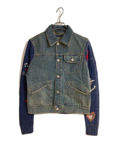 RALPH LAUREN（ラルフローレン）RALPH LAUREN (ラルフローレン) アームニット切替デニムジャケット インディゴ サイズ:Mの古着・服飾アイテム