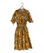 PINK HOUSEピンクハウス）の古着「ひまわりバスケット柄ワンピース」｜マスタード