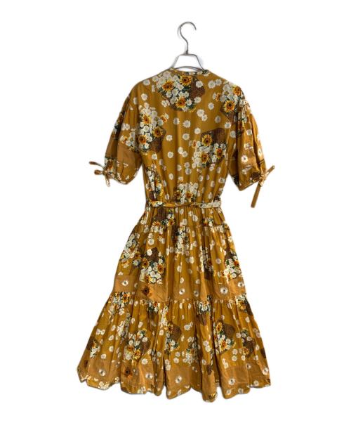 PINK HOUSE（ピンクハウス）PINK HOUSE (ピンクハウス) ひまわりバスケット柄ワンピース マスタード サイズ:不明の古着・服飾アイテム