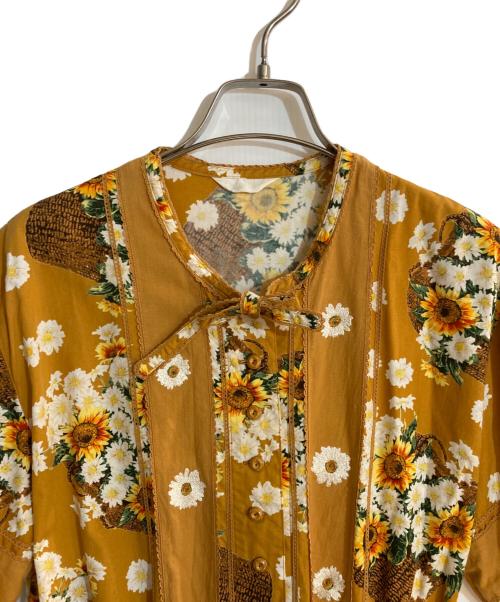 PINK HOUSE（ピンクハウス）PINK HOUSE (ピンクハウス) ひまわりバスケット柄ワンピース マスタード サイズ:不明の古着・服飾アイテム