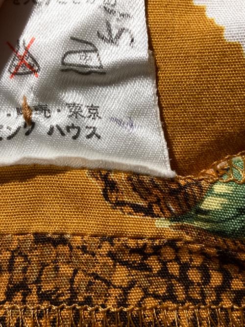 PINK HOUSE（ピンクハウス）PINK HOUSE (ピンクハウス) ひまわりバスケット柄ワンピース マスタード サイズ:不明の古着・服飾アイテム