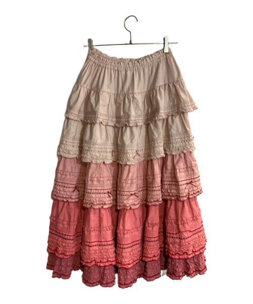 PINK HOUSE（ピンクハウス）PINK HOUSE (ピンクハウス) グラデーションフリルスカート ピンク サイズ:不明の古着・服飾アイテム