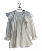 PINK HOUSEピンクハウス）の古着「コットンレース使いチュニックブラウス」｜ホワイト