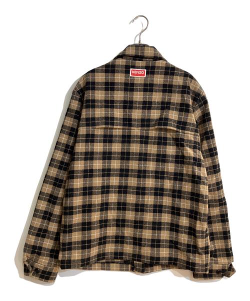 KENZO（ケンゾー）KENZO (ケンゾー) ウール混オーバーサイズチェックシャツ ブラウン サイズ:Mの古着・服飾アイテム