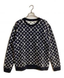 LOUIS VUITTON（ルイ ヴィトン）の古着「フルモノグラムジャガードクルーネックスウェット」｜ネイビー