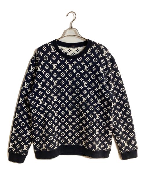 LOUIS VUITTON（ルイ ヴィトン）LOUIS VUITTON (ルイ ヴィトン) フルモノグラムジャガードクルーネックスウェット ネイビー サイズ:XXLの古着・服飾アイテム