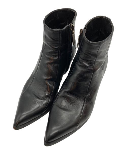 Saint Laurent Paris（サンローランパリ）Saint Laurent Paris (サンローランパリ) フィン サイドジップショートブーツ ブラック サイズ:37の古着・服飾アイテム