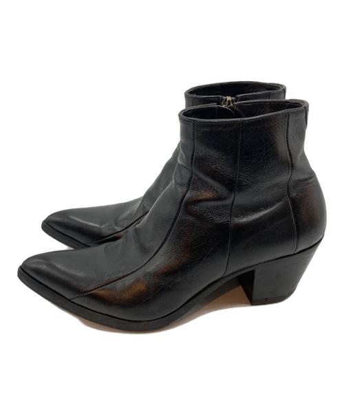 Saint Laurent Paris（サンローランパリ）Saint Laurent Paris (サンローランパリ) フィン サイドジップショートブーツ ブラック サイズ:37の古着・服飾アイテム