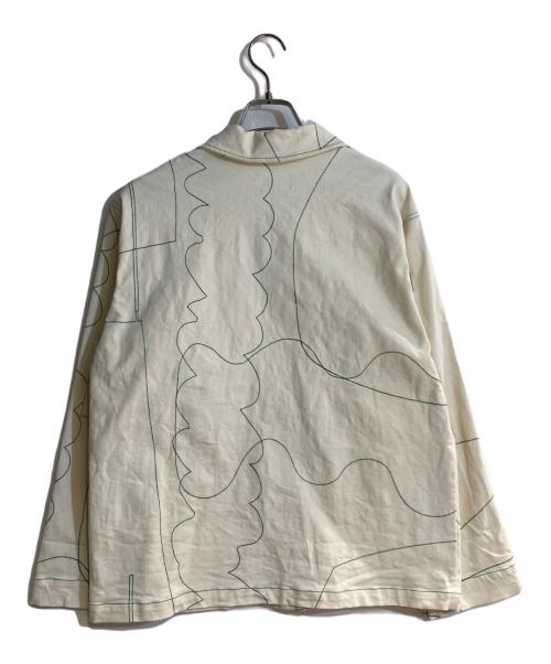 PAMM（パム）PAMM (パム) 寛大なインテリアの刺繍ジャケット ベージュ×グリーン サイズ:FREEの古着・服飾アイテム