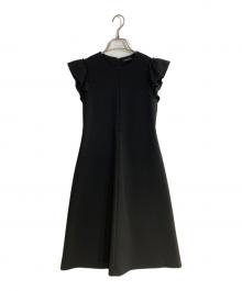 YOKO CHAN（ヨーコチャン）の古着「フリルノースリーブワンピース」｜ブラック